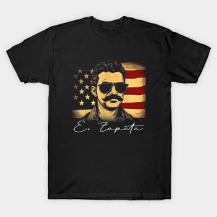 Mexican Revolution Hero US Flag T-Shirt